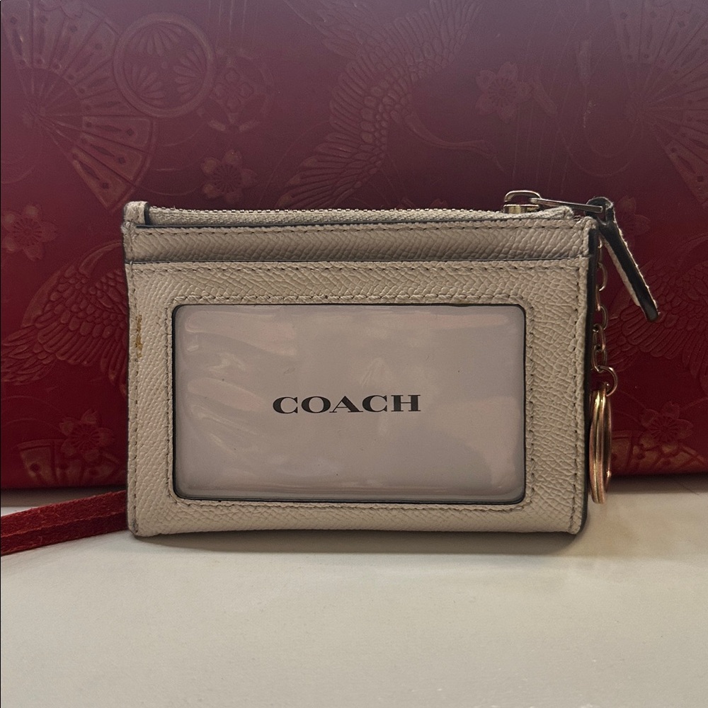 Coach Ivory Leather Card Pouch - Picture 2 of 4